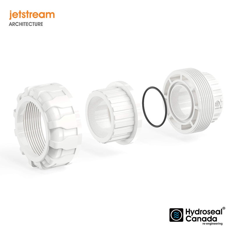 Hydroseal PVC Pipe Fitting, 1.5" Union Jetstream, Schedule 80, White, EPDM O-Ring, Socket x Socket, F1970, SCH80 (1 1/2") - Image 3